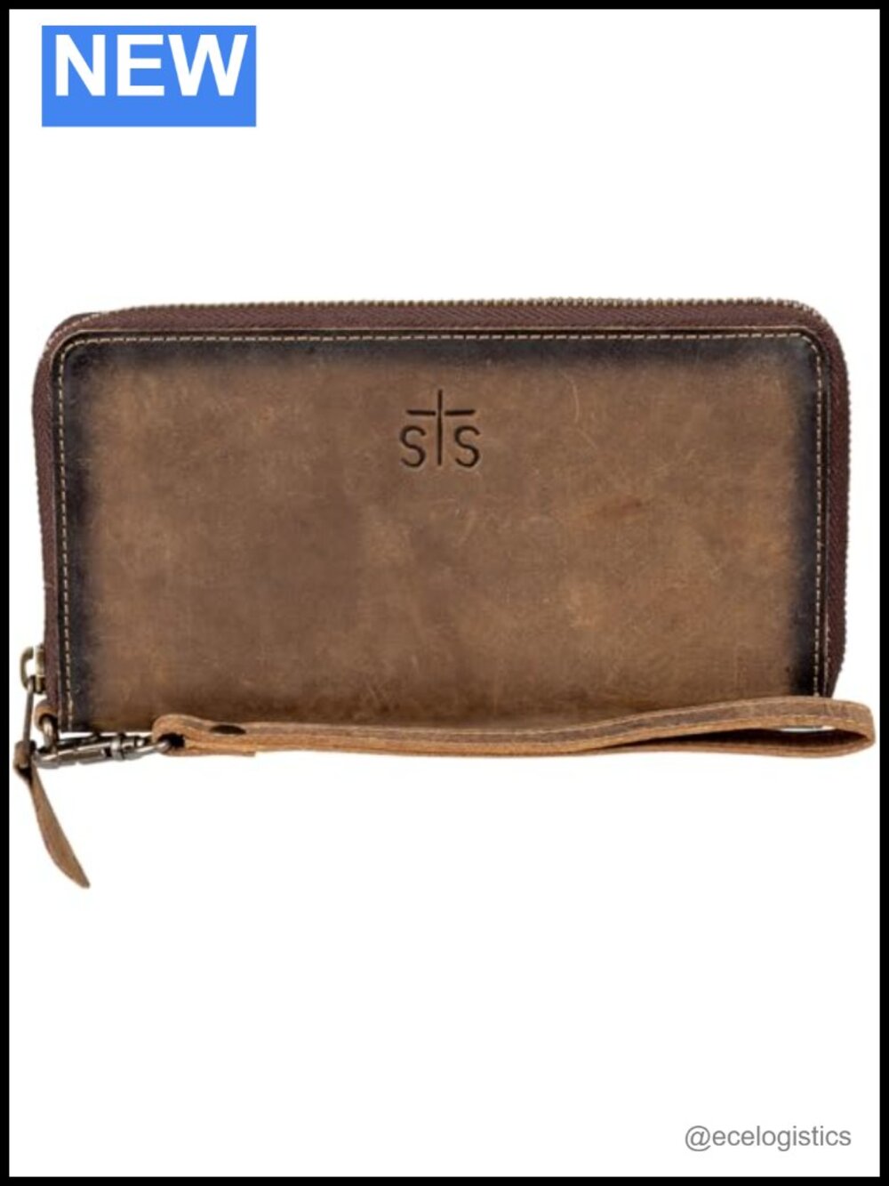 Genuine Full Grain Leather Bifold Wristlet with Card Organizer